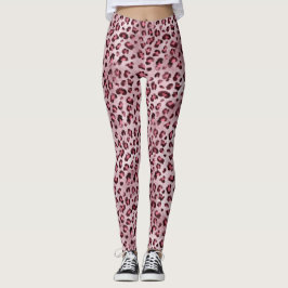 Roze Luipaardprint Artistieke Wilde Katachtige Vac Leggings