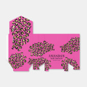 Roze Luipaardprint Baby Shower Bedankdoosjes (Uitgevouwen)