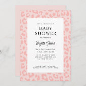 Roze Luipaardprint Baby Shower Kaart (Voorkant / Achterkant)
