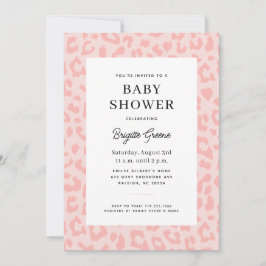 Roze Luipaardprint Baby Shower Kaart