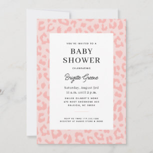 Roze Luipaardprint Baby Shower Kaart