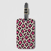 Roze Luipaardprint Bagagielabel Bagagelabel (Voorkant (verticaal))