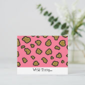 Roze Luipaardprint Briefkaart (Staand voorkant)