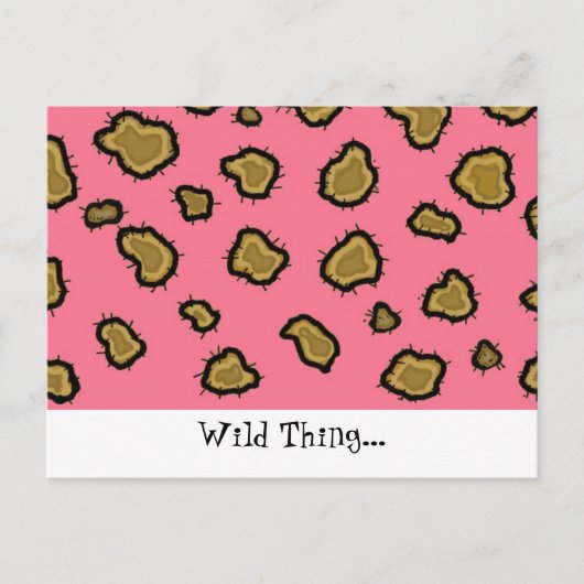 Roze Luipaardprint Briefkaart (Voorkant)