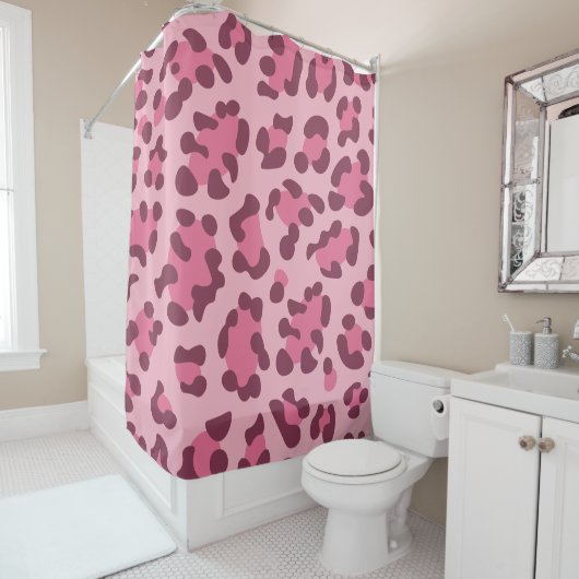 Roze Luipaardprint Douchegordijn (In situ)