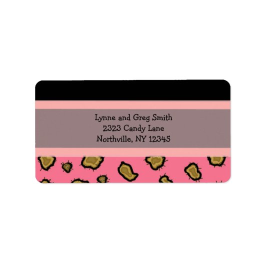 Roze Luipaardprint Etiket (Voorkant)