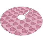 Roze Luipaardprint Harten Kerstboom Rok (Gekanteld)