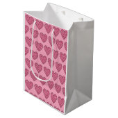Roze Luipaardprint Harten Medium Cadeauzakje (Voorkant Gekanteld)