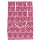 Roze Luipaardprint Harten Medium Cadeauzakje (Achterkant)