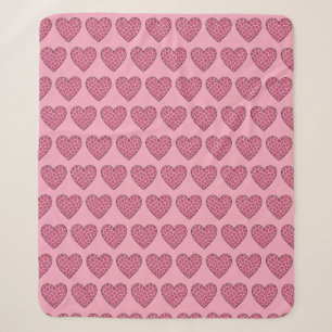 Roze Luipaardprint Harten Sherpa Deken