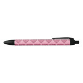 Roze Luipaardprint Harten Zwarte Inkt Pen (Bovenkant)