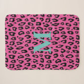 Roze luipaardprint kleine sherpa deken (Voorkant (horizontaal))