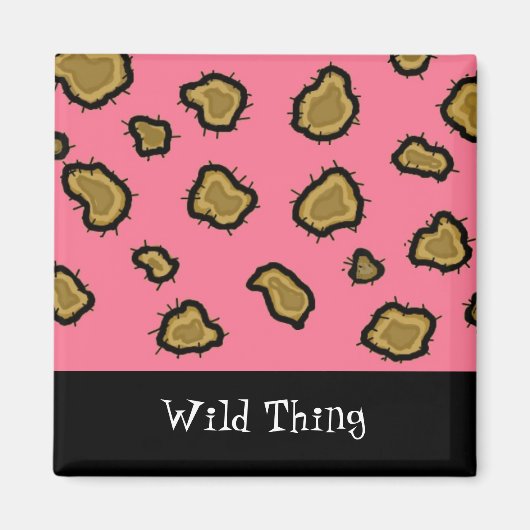 Roze Luipaardprint Magneet (Voorkant)