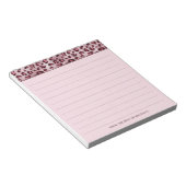 Roze Luipaardprint Met Lijnen En Aangepaste Tekst Notitieblok (Schuin)