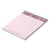 Roze Luipaardprint Met Lijnen En Aangepaste Tekst Notitieblok (Linkerzijde)