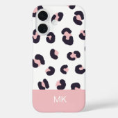 Roze Luipaardprint met Monogram Case-Mate iPhone Case (Achterkant)