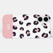 Roze Luipaardprint met Monogram Case-Mate iPhone Case (Achterkant (horizontaal))