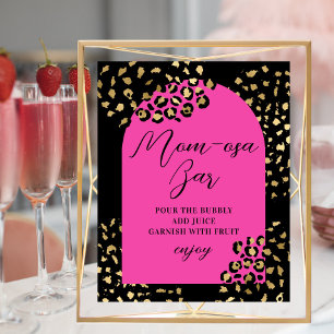 Roze Luipaardprint Moeder-osa Bar Bord Poster