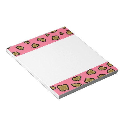 Roze Luipaardprint Notitieblok (Schuin)