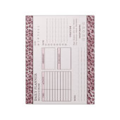 Roze Luipaardprint Ongedateerde Dagelijkse Planner Notitieblok (Linkerzijde)