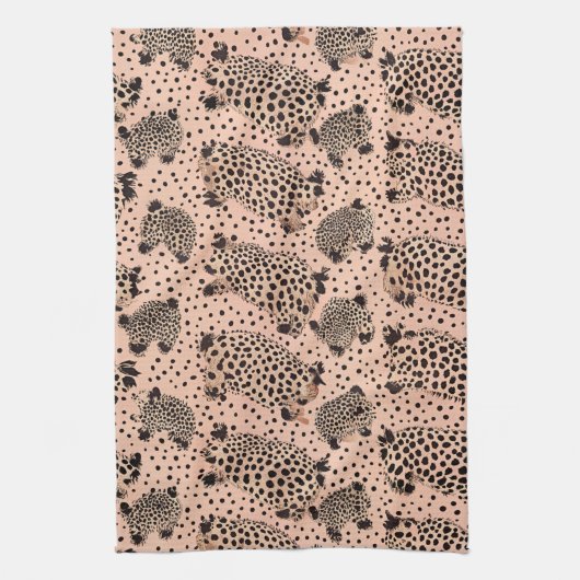 Roze Luipaardprint Patroon – Chic Dier Theedoek (Verticaal)