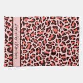 Roze Luipaardprint Retro Keukenhanddoek (Horizontaal)