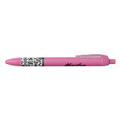 Roze Luipaardprint Schrijfpens Geschenk Zwarte Inkt Pen (Bovenkant)