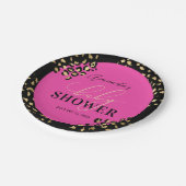 Roze Luipaardprint Shower Papieren Bordje (Gekanteld)