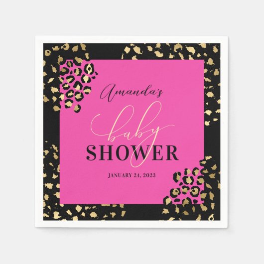 Roze Luipaardprint Shower Servet (Voorkant)