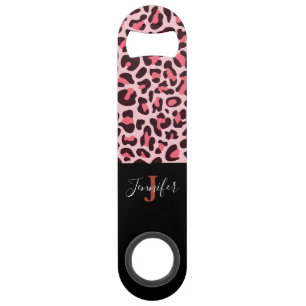 Roze Luipaardprint Snel Flesopener Speed Flessenopener