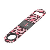 Roze Luipaardprint Snel Flesopener Speed Flessenopener (Voorkant Gekanteld)