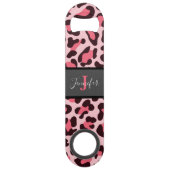 Roze Luipaardprint Snel Flesopener Speed Flessenopener (Achterkant)