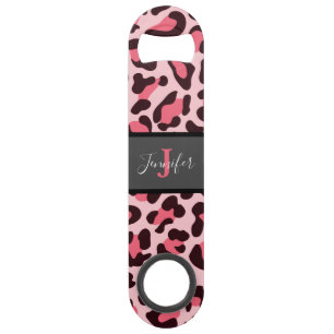 Roze Luipaardprint Snel Flesopener Speed Flessenopener