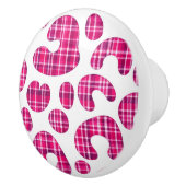 Roze luipaardprint tartan knop Schots (Rechts)