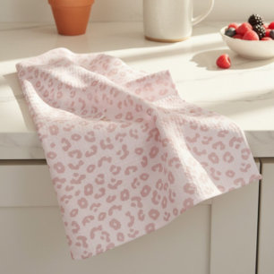 Roze Luipaardprint Theedoek