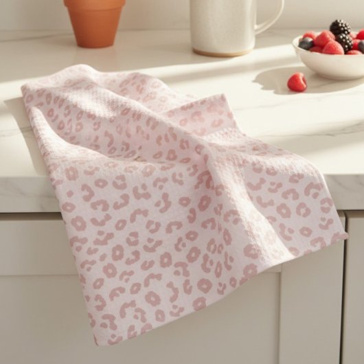 Roze Luipaardprint Theedoek