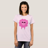Roze luis met zonnebril t-shirt (Voorkant volledig)