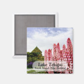 Roze Lupins @ Lake Tekapo Nieuw-Zeelandse magneet (Voorkant / Achterkant)