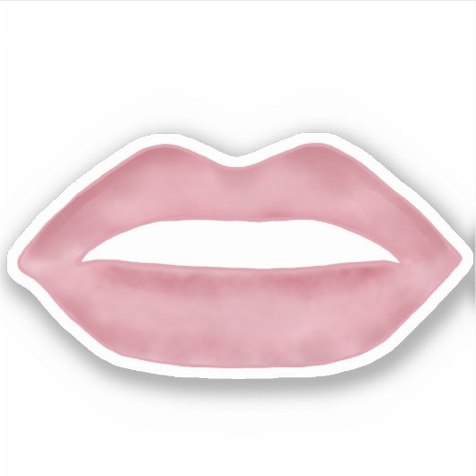 Roze Luscious Lips Sticker (Voorkant)