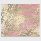 Roze Lux Gold Marble Pastel Unicorn Abstract Cadeaupapier (Vlak)