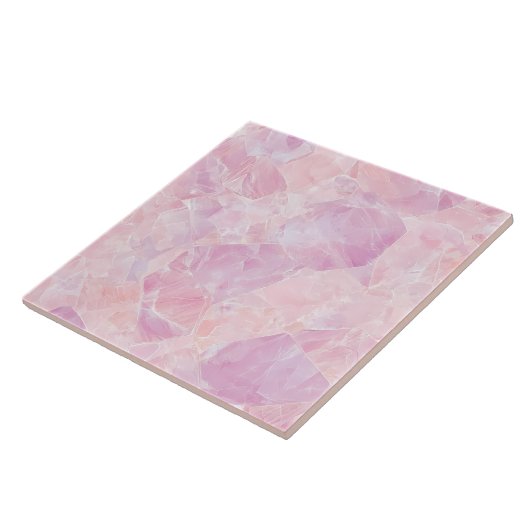 Roze Luxe Edelsteen Moderne Esthetische Glam Chic Tegeltje (Zijkant)