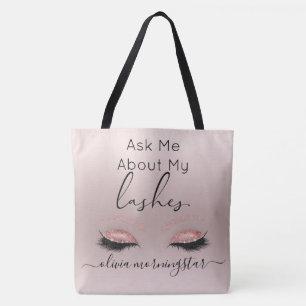 Roze Luxe Eyes Lashes Specialist Beauty Blogger Tote Bag