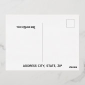 Roze Luxe Gold Folie Eid Mubarak Kaart (Achterkant)