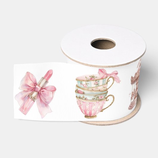 Roze Luxe Grosgrain Lint (Spoel)