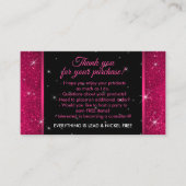 Roze luxe juwelen Dank u kroon Visitekaartje (Voorkant)