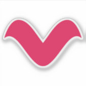 Roze luxe letter V monogram Sticker (Voorkant)