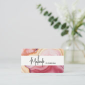 Roze luxe make-up artist Visitekaartje (Staand voorkant)