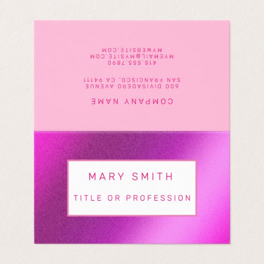 Roze Luxury Visitekaartje (Buitenkant ongevouwen)