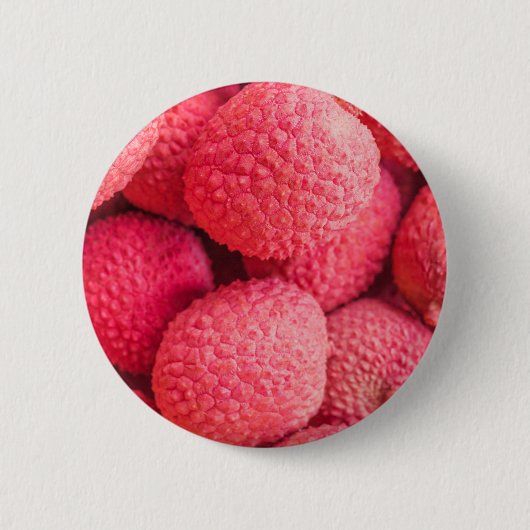  roze lychee fruitpatroon ronde button 5,7 cm (Voorkant)