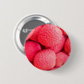  roze lychee fruitpatroon ronde button 5,7 cm (Voorkant /achterkant)